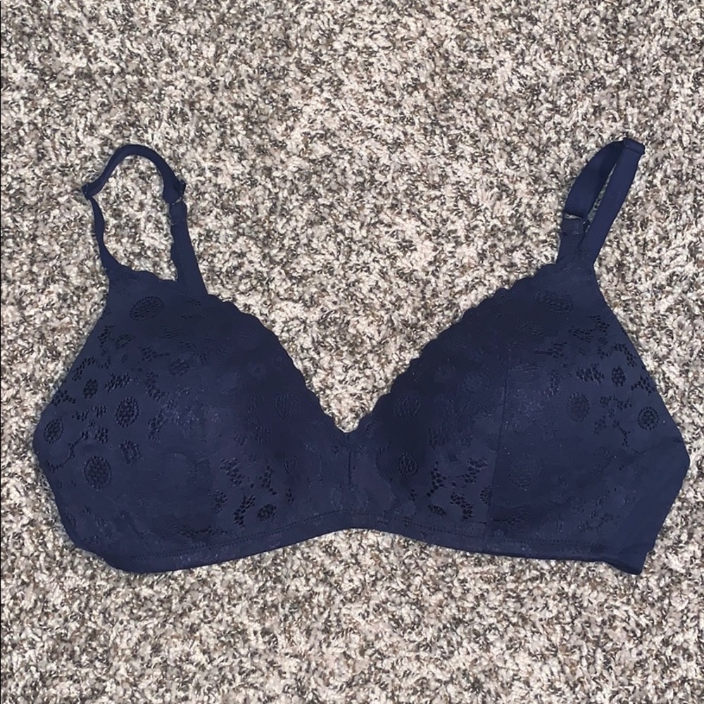[AERIE] Underwire Free Navy Bra